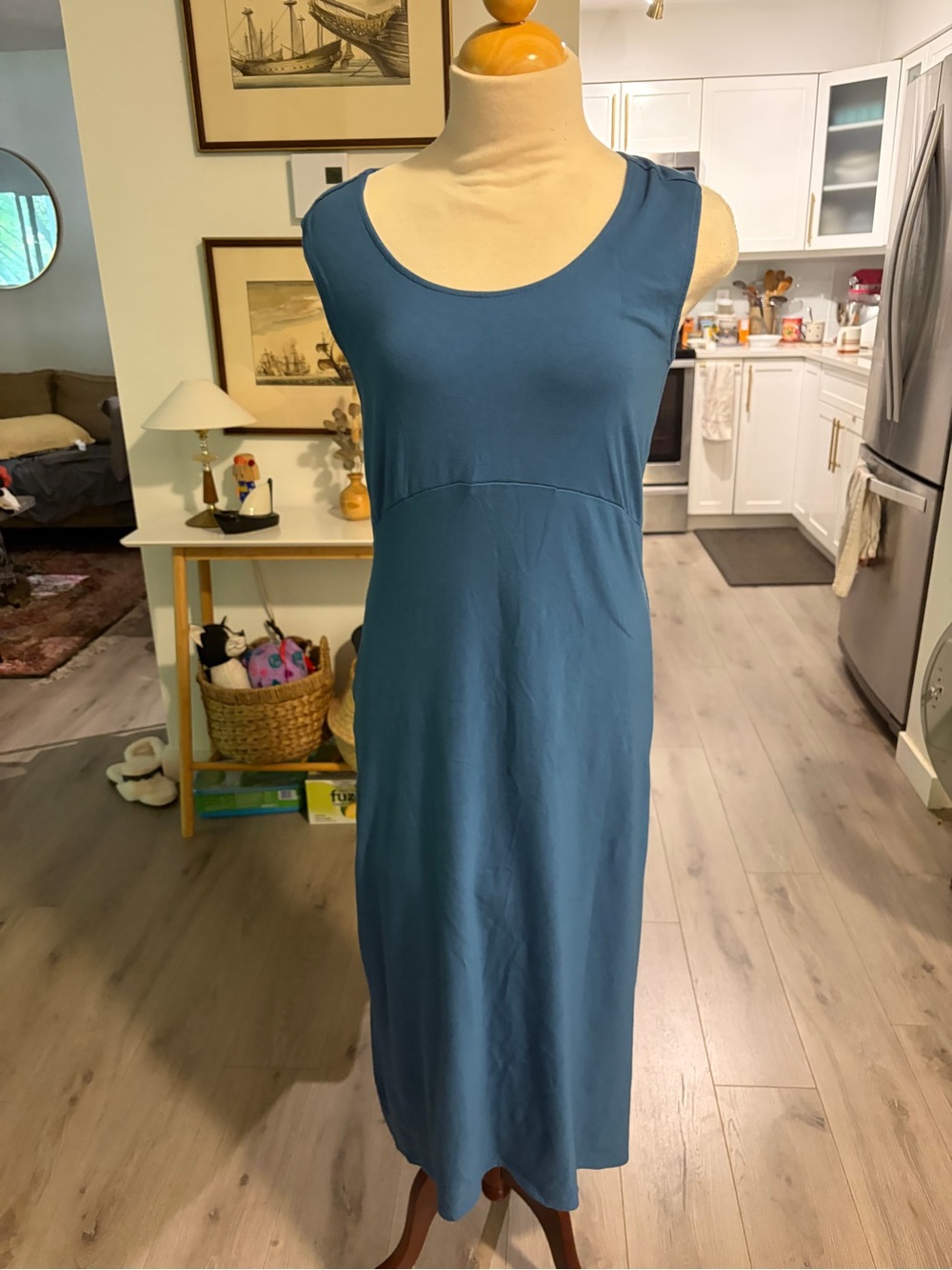 MEC Sleeveless Blue Midi Dress - Classic Scoop Neck